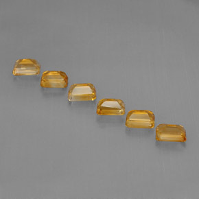 캐럿 천연 골든 옐로우 시트린 보석, 에메랄드 컷, 7.2×5.1 mm, VVS-VS