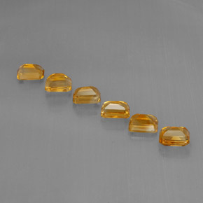 캐럿 천연 골든 옐로우 시트린 보석, 에메랄드 컷, 7.1×4.9 mm, VVS-VS