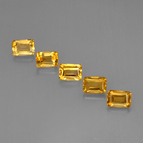 캐럿 천연 골든 옐로우 시트린 보석, 에메랄드 컷, 7.1×5 mm, VVS-VS