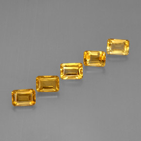 캐럿 천연 골든 옐로우 시트린 보석, 에메랄드 컷, 7.1×5 mm, VVS-VS