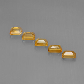 캐럿 천연 골든 옐로우 시트린 보석, 에메랄드 컷, 7.1×5 mm, VVS-VS