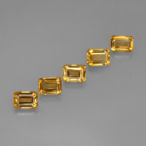 5.40캐럿 천연 오렌지-골드 시트린 보석, 에메랄드 컷, 6.9×5.1 mm, VVS-VS