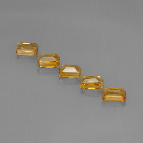 5.40캐럿 천연 오렌지-골드 시트린 보석, 에메랄드 컷, 6.9×5.1 mm, VVS-VS