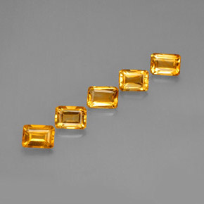 캐럿 천연 골든 옐로우 시트린 보석, 에메랄드 컷, 7×5.1 mm, VVS-VS