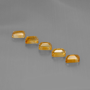 캐럿 천연 골든 옐로우 시트린 보석, 에메랄드 컷, 7×5.1 mm, VVS-VS