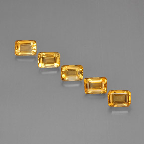 캐럿 천연 골든 옐로우 시트린 보석, 에메랄드 컷, 6.8×5 mm, VVS-VS