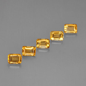 캐럿 천연 골든 옐로우 시트린 보석, 에메랄드 컷, 6.8×5 mm, VVS-VS