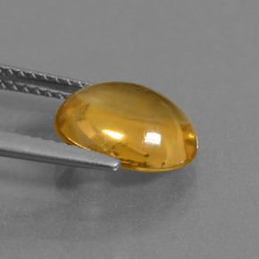 2.70캐럿 천연 골든 옐로우 시트린, 타원형 컷, 10.6×8.8 mm, 투명한