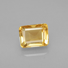 1.91캐럿 천연 골든 옐로우 시트린, 에메랄드 컷, 7.9×6 mm, VVS-VS