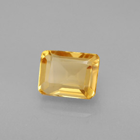1.91캐럿 천연 골든 옐로우 시트린, 에메랄드 컷, 7.9×6 mm, VVS-VS