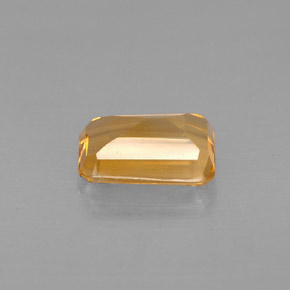 0.87캐럿 천연 골든 옐로우 시트린, 에메랄드 컷, 7.1×5.1 mm, VVS