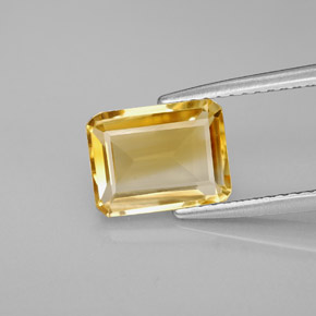 1.97캐럿 천연 골든 옐로우 시트린, 에메랄드 컷, 9×6.9 mm, VVS