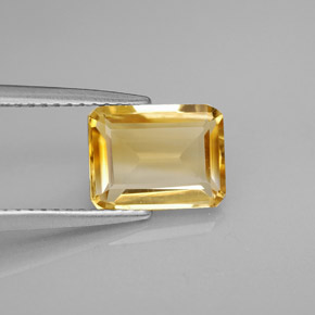 1.97캐럿 천연 골든 옐로우 시트린, 에메랄드 컷, 9×6.9 mm, VVS