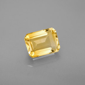 1.75캐럿 천연 골든 옐로우 시트린, 에메랄드 컷, 8×6 mm, VVS-VS