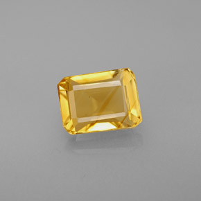 1.71캐럿 천연 골든 옐로우 시트린, 에메랄드 컷, 8×6 mm, VVS-VS