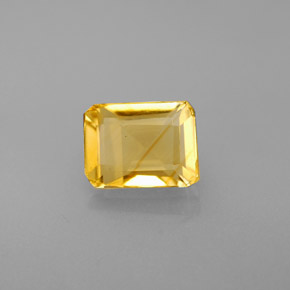 1.71캐럿 천연 골든 옐로우 시트린, 에메랄드 컷, 8×6 mm, VVS-VS