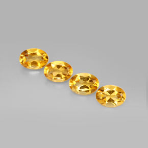 캐럿 천연 골든 옐로우 시트린 보석, 타원형 컷, 7×5.1 mm, VVS-VS