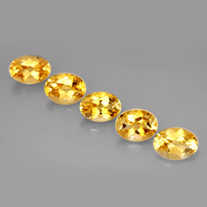 캐럿 천연 골든 옐로우 시트린 보석, 타원형 컷, 6.9×5 mm, VVS-VS