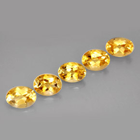 캐럿 천연 골든 옐로우 시트린 보석, 타원형 컷, 6.9×5 mm, VVS-VS