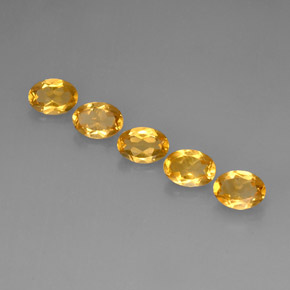 캐럿 천연 골든 옐로우 시트린 보석, 타원형 컷, 7×4.9 mm, VVS-VS