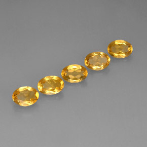 캐럿 천연 골든 옐로우 시트린 보석, 타원형 컷, 7×4.9 mm, VVS-VS