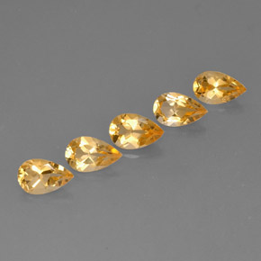 캐럿 천연 골든 옐로우 시트린 보석, 배 모양, 7.9×5 mm, VVS-VS
