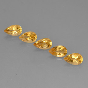 캐럿 천연 골든 옐로우 시트린 보석, 배 모양, 7.9×5 mm, VVS-VS