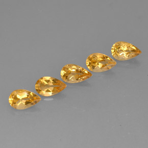 캐럿 천연 골든 옐로우 시트린 보석, 배 모양, 7.9×5 mm, VVS-VS
