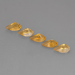 캐럿 천연 골든 옐로우 시트린 보석, 배 모양, 7.9×5 mm, VVS-VS
