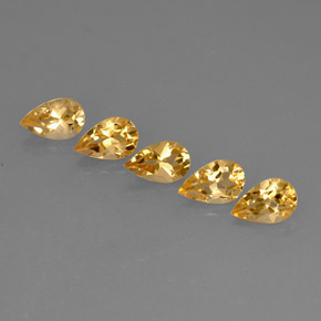 캐럿 천연 골든 옐로우 시트린 보석, 배 모양, 8×5.1 mm, VVS-VS