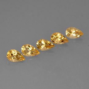 캐럿 천연 골든 옐로우 시트린 보석, 배 모양, 8×5.1 mm, VVS-VS