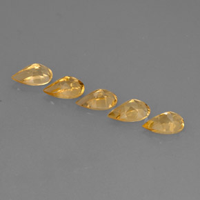 캐럿 천연 골든 옐로우 시트린 보석, 배 모양, 8×5.1 mm, VVS-VS