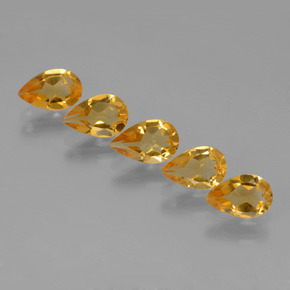 캐럿 천연 골든 옐로우 시트린 보석, 배 모양, 7.5×5.1 mm, VVS-VS