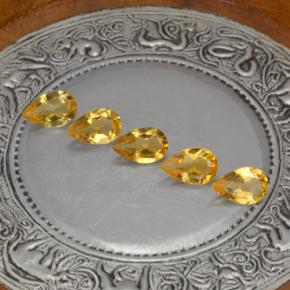 3.62캐럿 천연 골든 옐로우 시트린 보석, 배 모양, 8.1×5.2 mm, VVS-VS