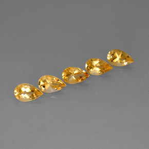 캐럿 천연 골든 옐로우 시트린 보석, 배 모양, 8×5.1 mm, VVS-VS