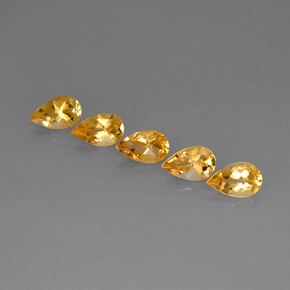 캐럿 천연 골든 옐로우 시트린 보석, 배 모양, 8×5.1 mm, VVS-VS