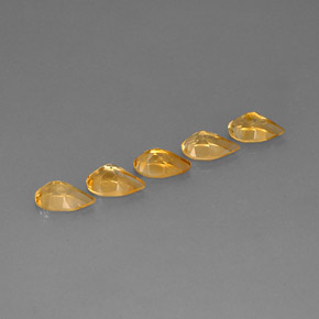 캐럿 천연 골든 옐로우 시트린 보석, 배 모양, 8×5.1 mm, VVS-VS