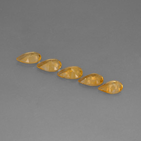캐럿 천연 골든 옐로우 시트린 보석, 배 모양, 7.7×5 mm, VVS-VS