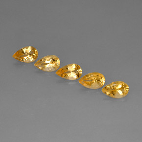 캐럿 천연 골든 옐로우 시트린 보석, 배 모양, 8.1×5.1 mm, VVS-VS