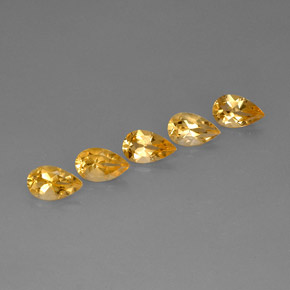 캐럿 천연 골든 옐로우 시트린 보석, 배 모양, 8.1×5.1 mm, VVS-VS