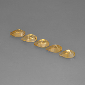 캐럿 천연 골든 옐로우 시트린 보석, 배 모양, 8.1×5.1 mm, VVS-VS