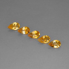 캐럿 천연 골든 옐로우 시트린 보석, 배 모양, 7.8×4.9 mm, VVS-VS