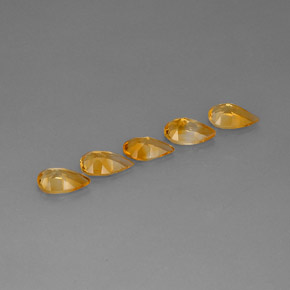 캐럿 천연 골든 옐로우 시트린 보석, 배 모양, 7.8×4.9 mm, VVS-VS