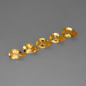 캐럿 천연 골든 옐로우 시트린 보석, 배 모양, 8×5.1 mm, VVS-VS
