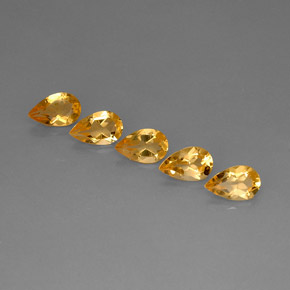 캐럿 천연 골든 옐로우 시트린 보석, 배 모양, 8×5.1 mm, VVS-VS