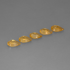 캐럿 천연 골든 옐로우 시트린 보석, 배 모양, 8×5.1 mm, VVS-VS