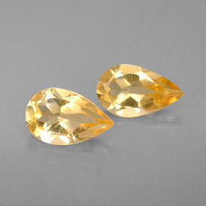 캐럿 천연 골든 옐로우 시트린 보석, 배 모양, 8.2×5.1 mm, VVS-VS