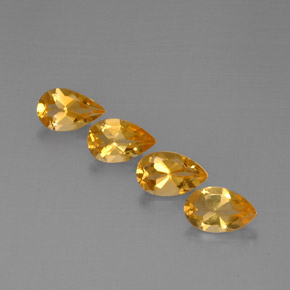 캐럿 천연 골든 옐로우 시트린 보석, 배 모양, 7.9×5.1 mm, VVS-VS