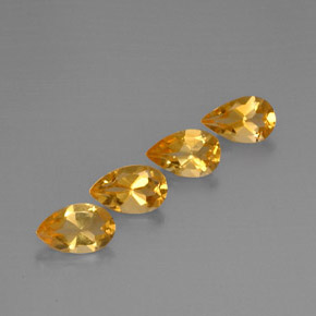 캐럿 천연 골든 옐로우 시트린 보석, 배 모양, 7.9×5.1 mm, VVS-VS