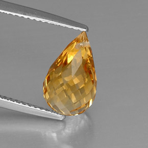 4.05캐럿 천연 골든 옐로우 시트린, 브리올레트, 12.1×7.6 mm, VVS-VS